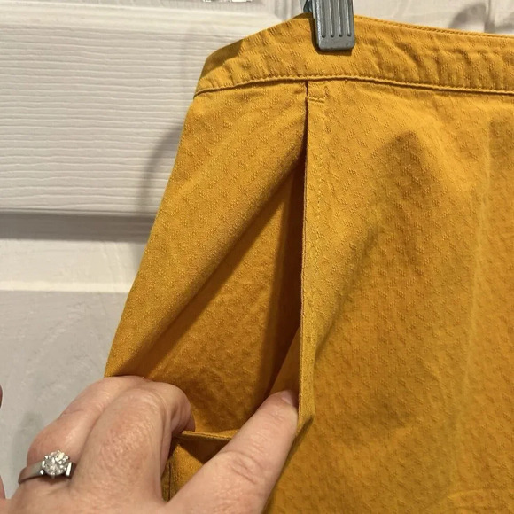 Tulle Anthropologie Yellow Mini Skirt Zip 100% Cotton Lightweight Pockets Small - Picture 4 of 9